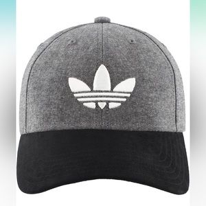 adidas Black Chambray/Suede Precurve Snapback Adjustable Hat NWT
